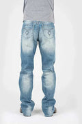 Tin Haul Regular Joe with Grey Diamond Stitch (Light Wash) - Men's Bootcut Jeans